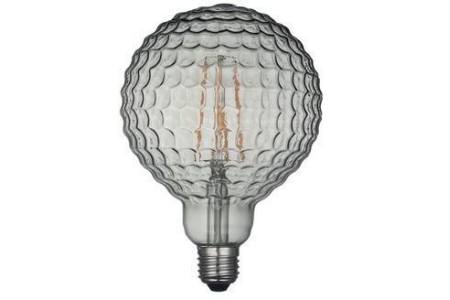 karwei led filament globe 125mm smokey geribbeld glas