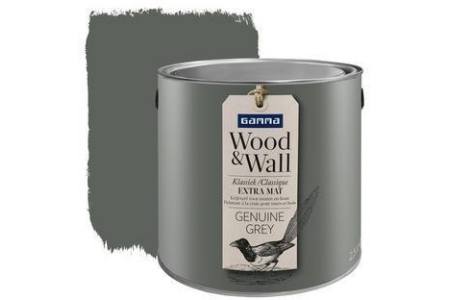 gamma wood en wall krijtverf genuine grey 2 5 liter