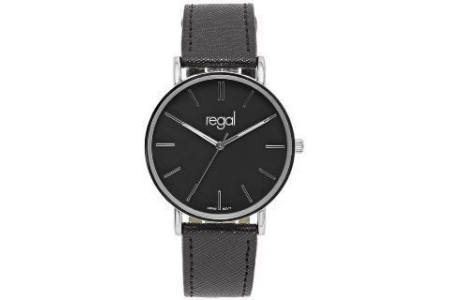 regal slimline horloge met een zwarte band