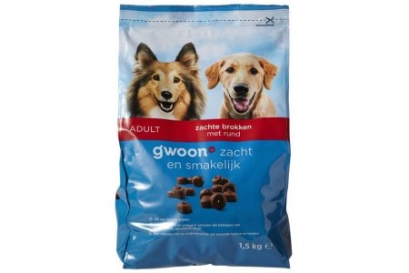 g woon hondenvoer zachte brokken adult