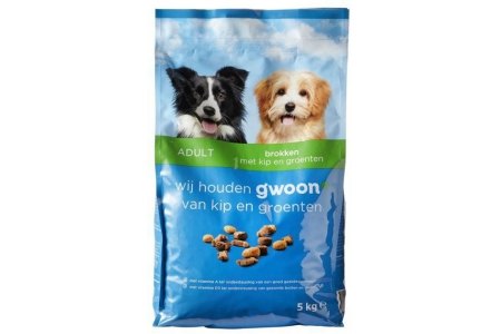 g woon hondenbrokken met kip en groenten