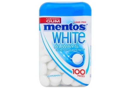 mentos gum white always peppermint