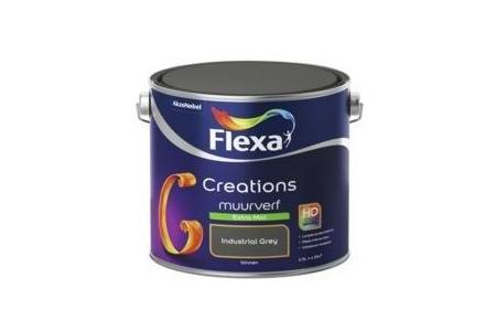 flexa creations muurverf extra mat industrial grey 2 5 l