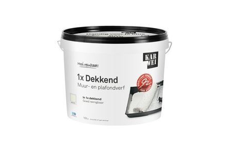 karwei muur en plafondverf 1x dekkend mat ral 9010 10 l