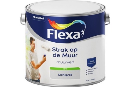 flexa strak op de muur mat zachtblauw