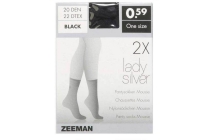 lady silver pantysokjes zwart