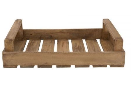 tray met handvaten recycled hout 59x38x13 cm