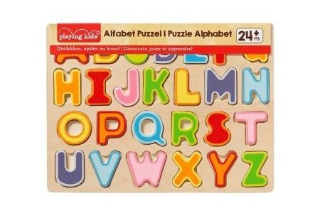 playing kids houten alfabetpuzzel
