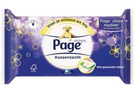 page vochtig toiletpapier