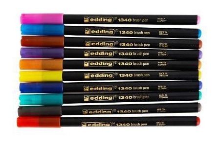 edding 1340 brushstiften set van 10