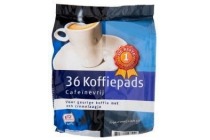 1 de beste koffiepads cafeinevrij 36 stuks