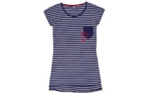 sleepshirt wit blauw gestreept