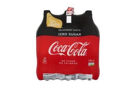 coca cola zero sugar 6 x 1 5l