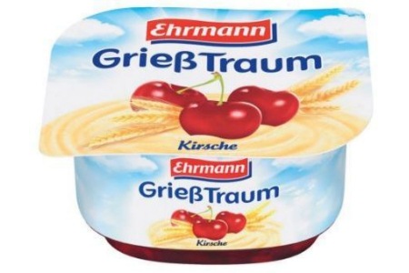 ehrmann griesmeeldessert met vruchten