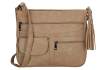 tas compact model met handige opbergvlakken taupe