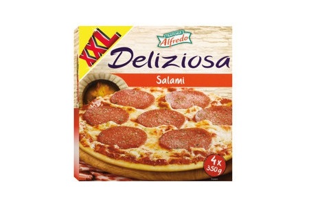 alfredo deliziosa pizza salame 4 stuks