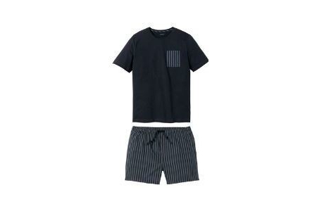 korte heren pyjama blauw