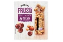 jordans frusli raisins en hazelnuts chewy cereal bars 6 x 30g