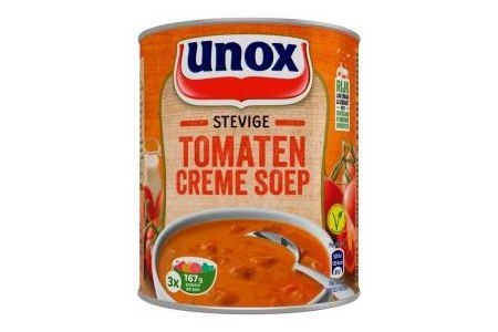 unox soep in blik stevige tomaten cremesoep