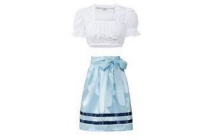 dirndl top en rok blauw