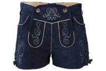 dames lederhose short blauw