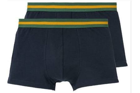 livergy heren boxers zwart met gele band set van 2