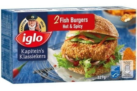 iglo fish burgers hot en spicy 2 stuks