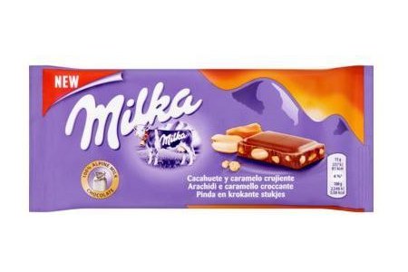 milka caramel peanut crispy