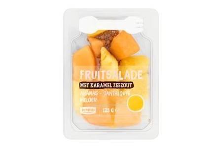 jumbo fruitsalade met ananas cantaloupe meloen en karamel zeezout