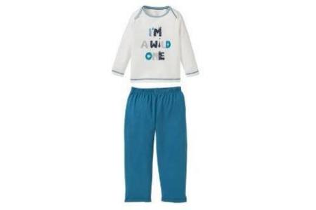 kinder pyjama wit blauw wild one