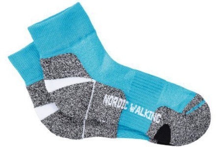 nordic walkingsokken blauw