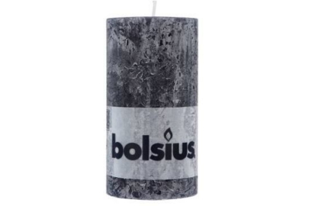 bolsius rustieke kaars 13cm antraciet