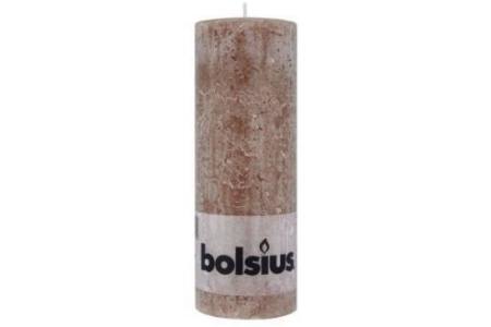 bolsius rustieke kaars 19cm taupe