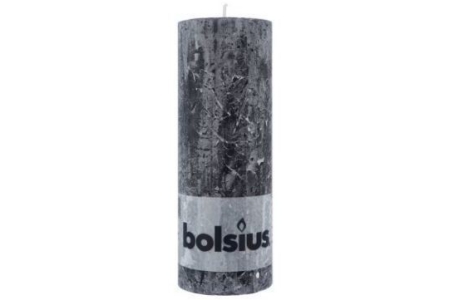 bolsius rustieke kaars 19cm antraciet