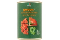 gwoon tomatenblokjes met kruiden