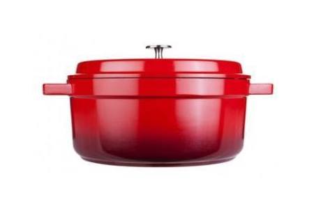 ah aluminium braadpan rond rood 24 cm rood