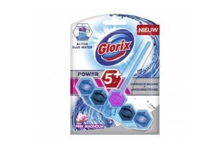 glorix wc blok blauw water pink
