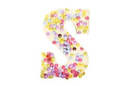 1 de beste chocolade letter wit confetti