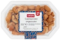 deen cashewnoten ongezouten gebakken