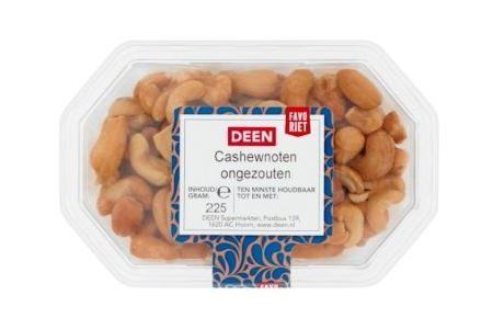 deen cashewnoten ongezouten gebakken