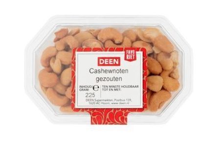 deen cashewnoten gezouten gebakken