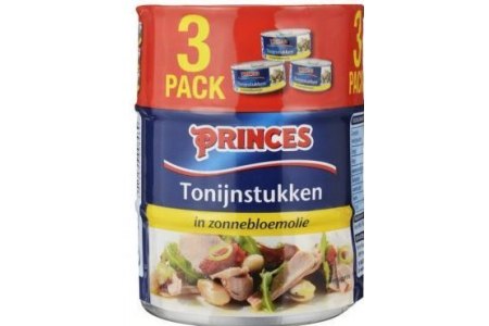 princes tonijnstukken in zonnebloemolie 3 pack van 145 gram per stuk