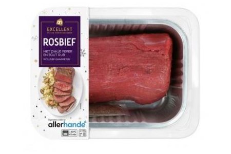 ah excellent rosbief met sachet peper en zout rub