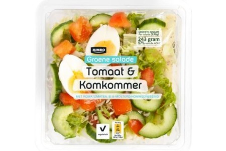 jumbo groene salade tomaat en komkommer 330g