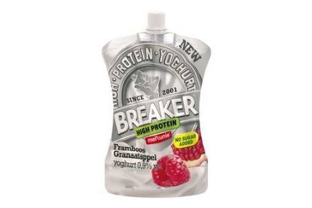 melkunie breaker high protein framboos granaatappel yoghurt 200 gram