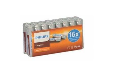 philips longlife batterijen 16 pack aaa