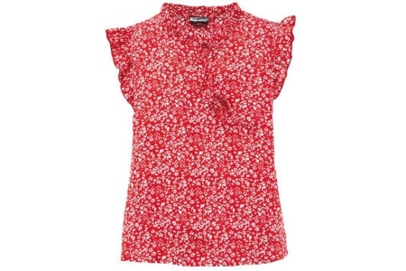 blouse rood bloemen