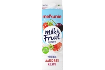 melkunie milk en fruit aardbei kers