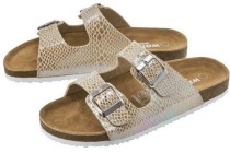 slippers slangenprint beige