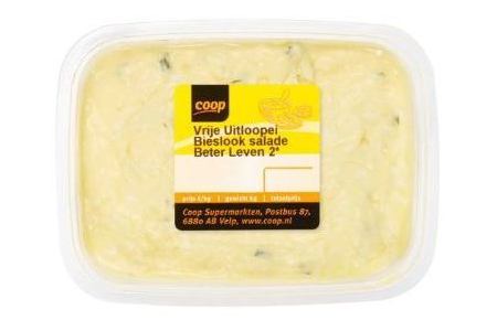 coop scharrelei bieslook salade 150 gram